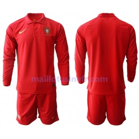 Maillot de Foot Portugal Domicile UEFA EURO 2020 Manches Longues - Enfant